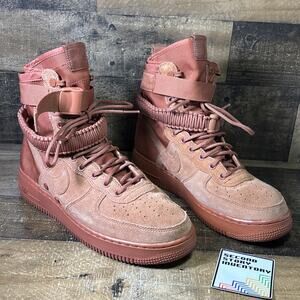 Nike Men's Size 8.5 Air Force 1 Dusty Peach High Top Sneakers 864024-204